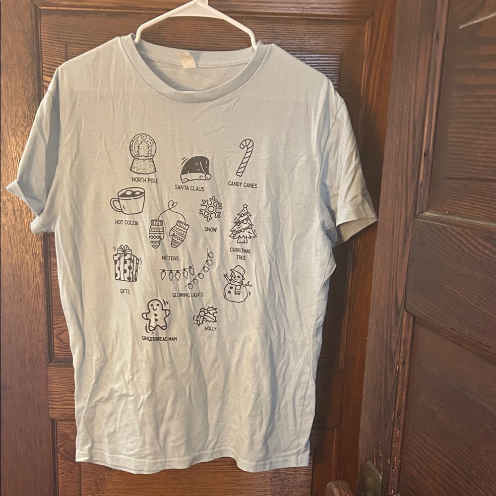 Christmas Graphic Tee - Light Blue
